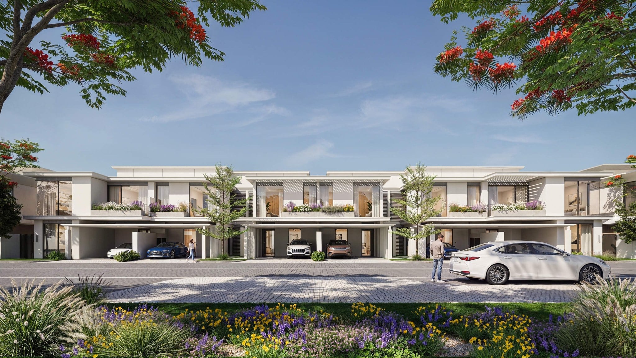 Low-rise residential terrace at Azizi Florence, Um Fanain, Sharjah